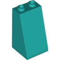 Brick Sloped 75° 2 x 2 x 3 [Hollow Studs] / Dark Turquoise