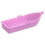 Boat / Rowing Boat 14 x 5 x 2 with Oarlocks [No Hollow Inside Studs] / Bright Pink