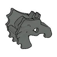 Animal / Creature Accessory, Horse Battle Helmet [Winged, One Clip] / Dark Gray