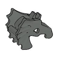 Lego Animal / Creature Accessory, Horse Battle Helmet [Winged, One Clip] / Dark Gray