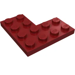 Plate 4 x 4 Corner / Dark Red