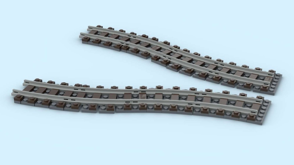 Lego S-curves for 4 stud wide train track