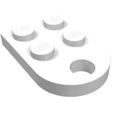 Plate Special 3 x 2 with Rounded End, Hole / White