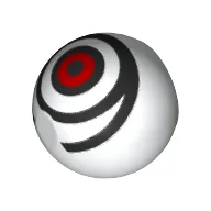 Technic Ball Joint with Black Spiral, Red Circle Print