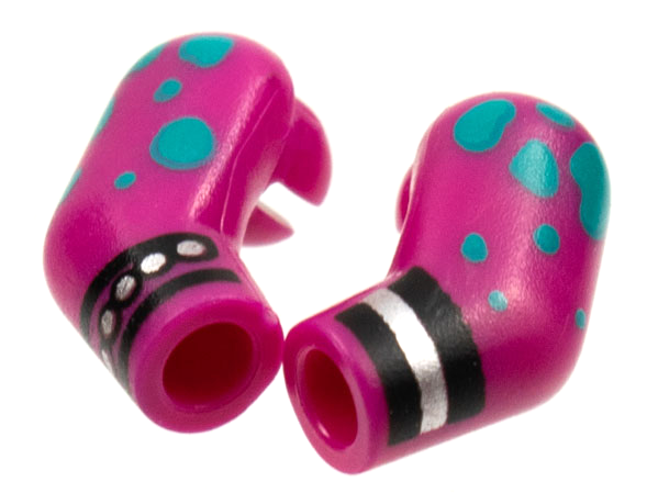 Lego Arm, (Matching Left and Right) Pair with Cuffs and Dark Turquoise Spots Pattern