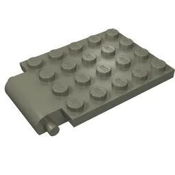 Plate Special 4 x 6 x 2/3 with Trap Door Hinge / Dark Gray