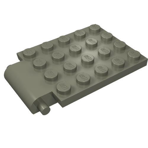 Lego Plate Special 4 x 6 x 2/3 with Trap Door Hinge / Dark Gray