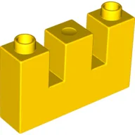 Duplo Brick 1 x 4 x 2 with 2 Top Cutouts (Arrow Slits) / Yellow