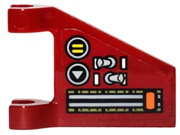 Flag 2 x 2 Trapezoid with Flat Edge with Switches, Play and Pause Buttons, Slider Pattern (Sticker) - Set 70592