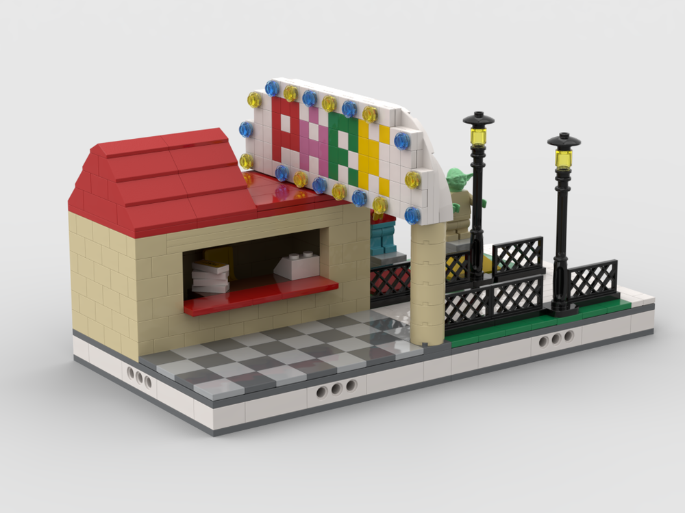 Lego Park Gate with Ticket booth for modular Amusement Park