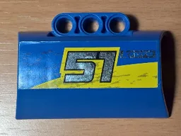 Technic, Panel Engine Block Half / Side Intake with Silver '51' and 'KYOTO' Pattern Model Left Side (Sticker) - Set 8494