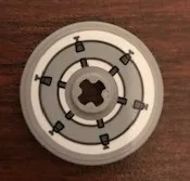 Technic, Disk 3 x 3 with SW White and Light Bluish Gray Circles Pattern (Sticker) - Set 75244