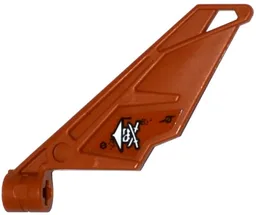 Bionicle Wing Small / Tail with Axle Hole with Ninja Skull with Crossed Swords and 2 Bolts Pattern on Left Side (Sticker) - Set 70604