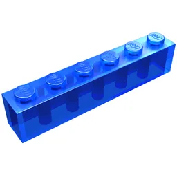 Brick 1 x 6 / Trans-Dark Blue