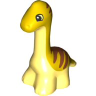 Lego Duplo Dinosaur Diplodocus Baby with Dark Orange Stripes / Bright Light Yellow