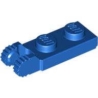 Lego Hinge Plate 1 x 2 Locking with 2 Fingers On End, with Groove, 9 Teeth / Blue