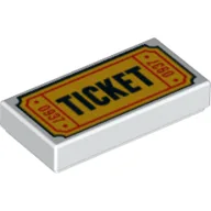 Tile 1 x 2 with 'TICKET' and '0937' Print