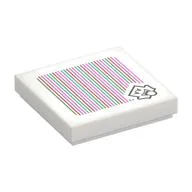 Tile 2 x 2 with Boo and Barcode Print (Sticker) / White
