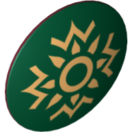 Lego Shield Round Bowed with Dark Green and Gold Rohan Print