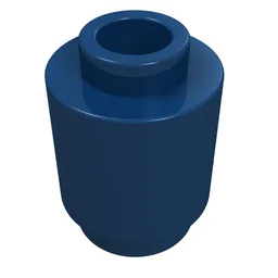 Brick Round 1 x 1 Open Stud / Dark Blue