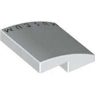 Brick Curved 2 x 2 x 2/3 with 'MUSEUM' Print / White