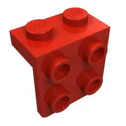Bracket 1 x 2 - 2 x 2 / Red