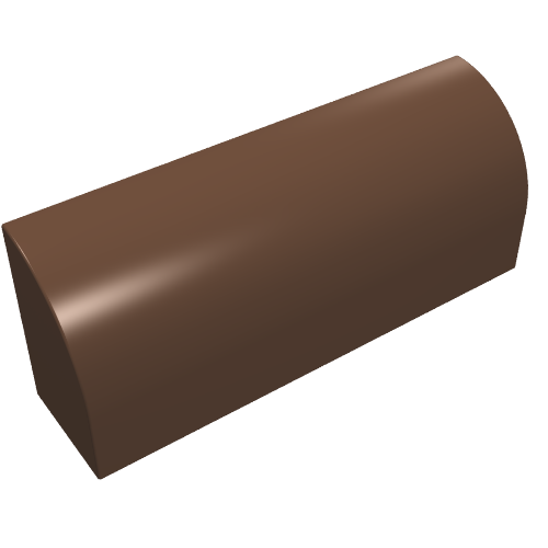 Lego Brick Curved 1 x 4 x 1 1/3 No Studs, Lowered Inside Support / Brown