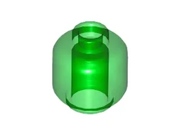 Minifigure, Head (Plain) / Trans-Green