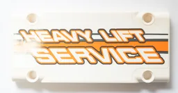 Technic, Panel Plate 5 x 11 x 1 with 'HEAVY LIFT SERVICE' and Dark Bluish Gray and Orange Stripes Pattern Model Right Side (Sticker) - Set 42052