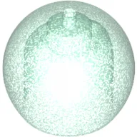 Helmet Round Sphere with Small Hole / Opal Trans-Light Blue