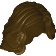 Lego Hair Mid-length with Side Part, Wavy / Dark Brown