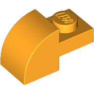 Lego Brick Curved 1 x 2 x 1 with Curved Top / Bright Light Orange
