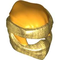 Wrap with Short Back Knot Smooth, Pearl Gold Mask Pattern / Bright Light Orange