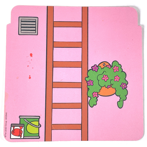 Lego Backdrop, House, Pink Walls, Ladder, Plant / Orange Walls, Fridge, Fruit Bowl, Wall Cabinet Print / [No Color/Any Color]