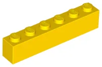 Brick 1 x 6 / Yellow