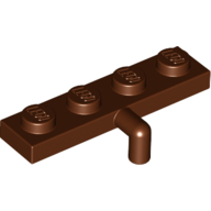 Lego Plate Special 1 x 4 with Bar Down / Reddish Brown
