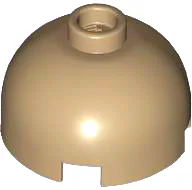 Brick, Round 2 x 2 Dome Top / Dark Tan