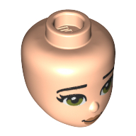 Lego Minidoll Head Light Brown Eyes print / Light Nougat