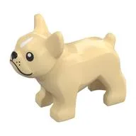 Animal, Dog, French Bulldog, Grumpy Face with Black Nose and Mouth, White Spot on Forehead Print / Tan