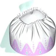 Duplo Skirt with Lavender Triangles Print, Light Aqua Cape / White