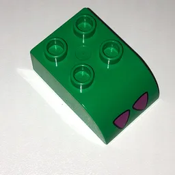 Duplo Brick 2 x 3 with Curved Top with Alligator Foot Print