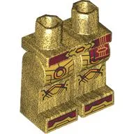 Hips and Pearl Gold Legs with Dark Red Belts, Gold Armor Print / Pearl Gold