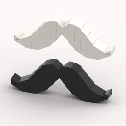 Mustaches Black and White
