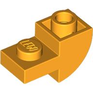 Lego Brick Curved Inverted 1 x 2 with 1 x 1 Cutouts / Bright Light Orange