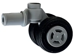 Technic Pin with Dual Wheels Holder with Light Bluish Gray Wheels with Slot and Black Tires (61483 / 34337 / 59895)