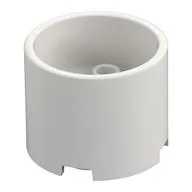 Brick Round 3 x 3 x 2 Recessed Center with 2 x 2 Studs and Axle Hole / White