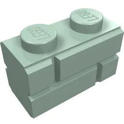 Brick Special 1 x 2 with Masonry Brick Profile / Sand Green