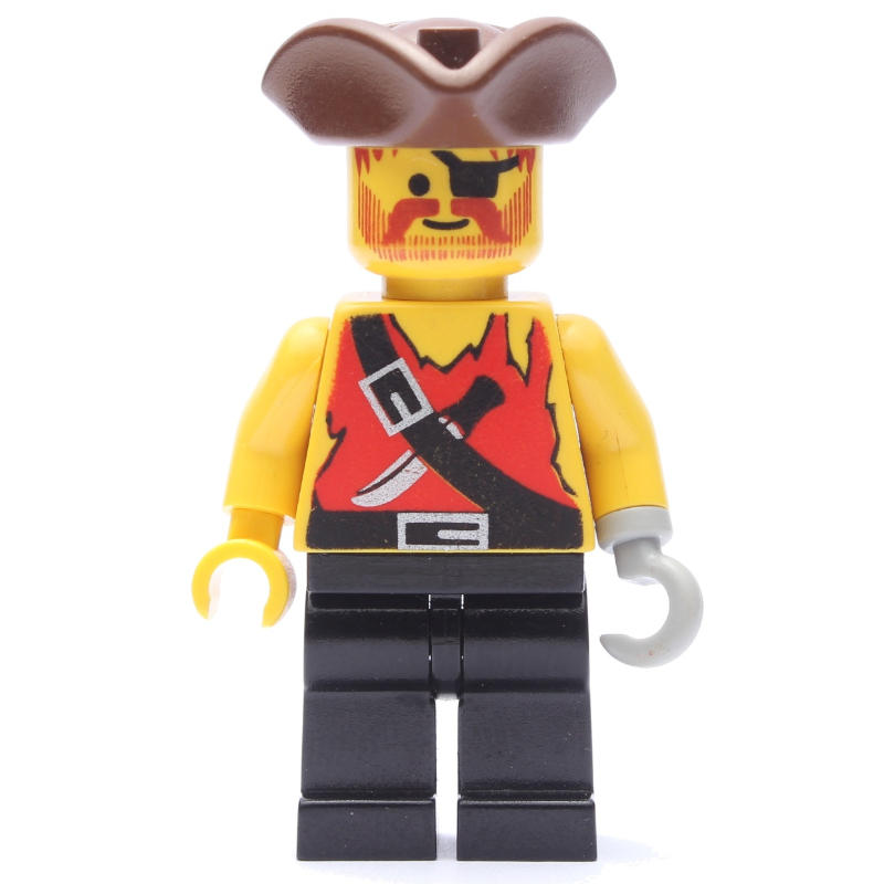 Lego Pirate - Shirt with Knife, Black Legs, Brown Tricorne