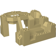 Lego Duplo Baseplate Raised 14 x 16 x 8 with Rock Mountain Zoo Habitat, without Toolo Holes / Tan