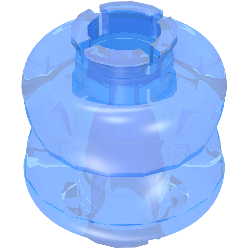 Lego Clikits Bead, Connector Thick Small Double with 2 Pins / Trans-Light Royal Blue